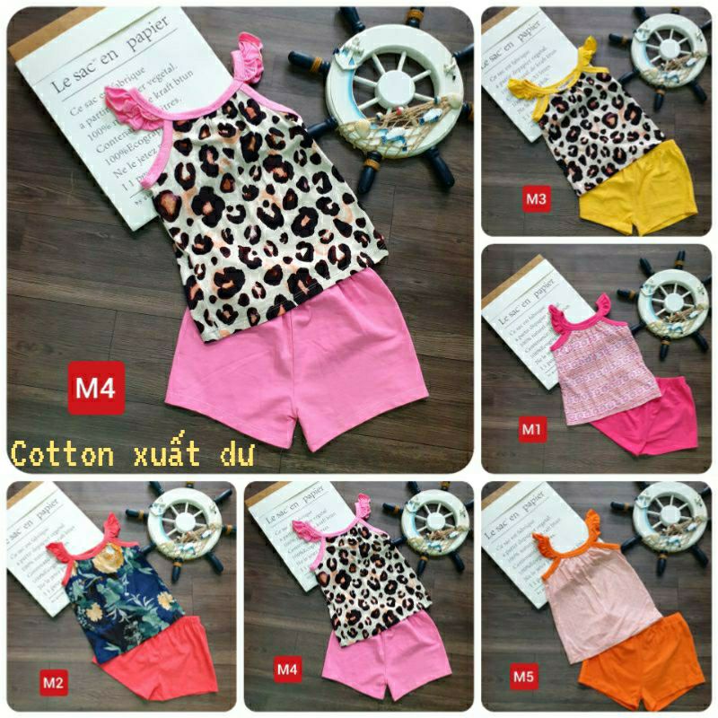 GSN19 (8kg-20kg)  BỘ 2 DÂY SÁT NÁCH  BÈO BÉ GÁI SIZE NHÍ VẢI COTTON XUẤT DƯ MỀM HÚT MỒ HÔI