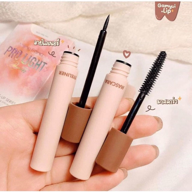 Set trang điểm 4 món hengfang : kẻ mắt nước, mascara,2 son kem lì mỹ phẩm nội địa trung