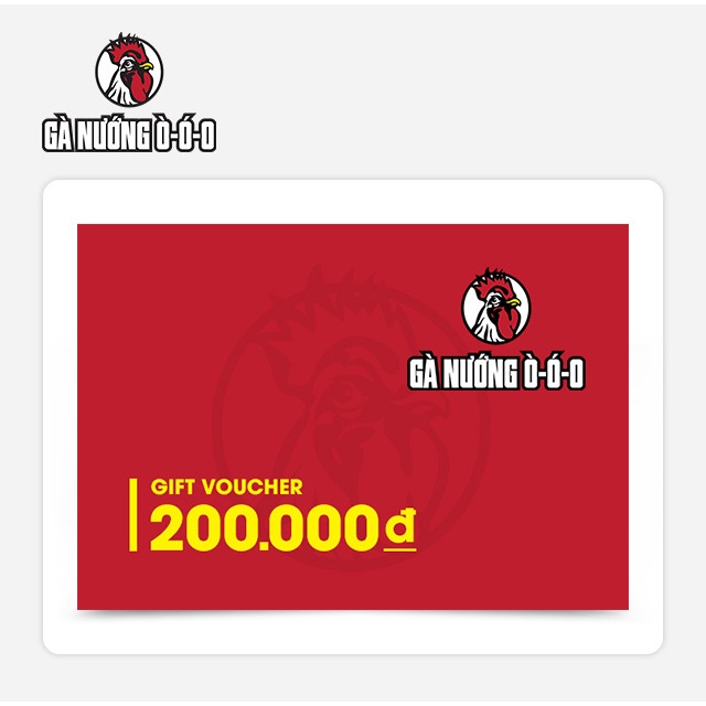 Hồ Chí Minh [Evoucher] Phiếu quà tặng trị giá 200.000 VNĐ áp dụng nhà hàng Gà Nướng Ò Ó O