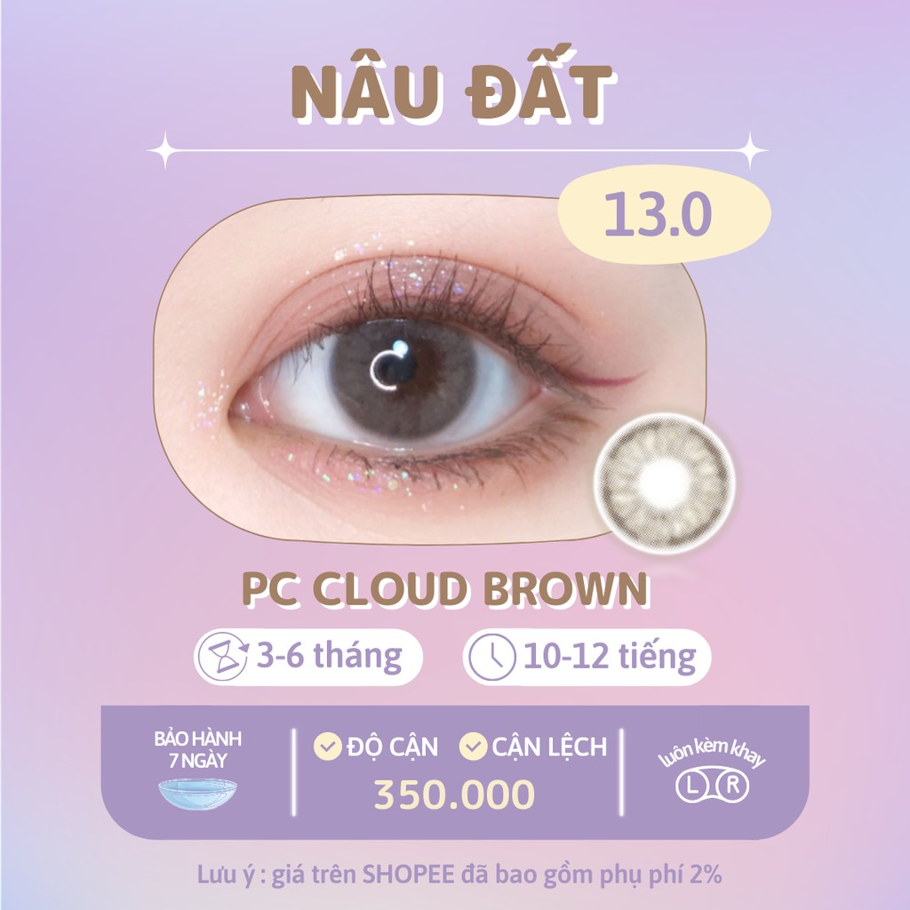 Kính áp tròng nâu đất Siesta Cloud Brown dành cho mắt nhạy cảm - Pc Hydrogel | Hạn sử dụng 6 tháng