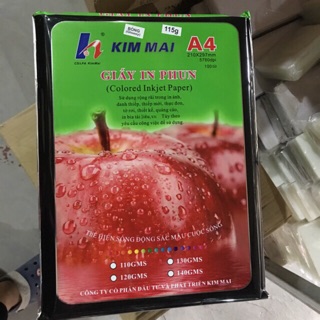 Giấy in ảnh kim mai 115 bóng 100 tờ / tập