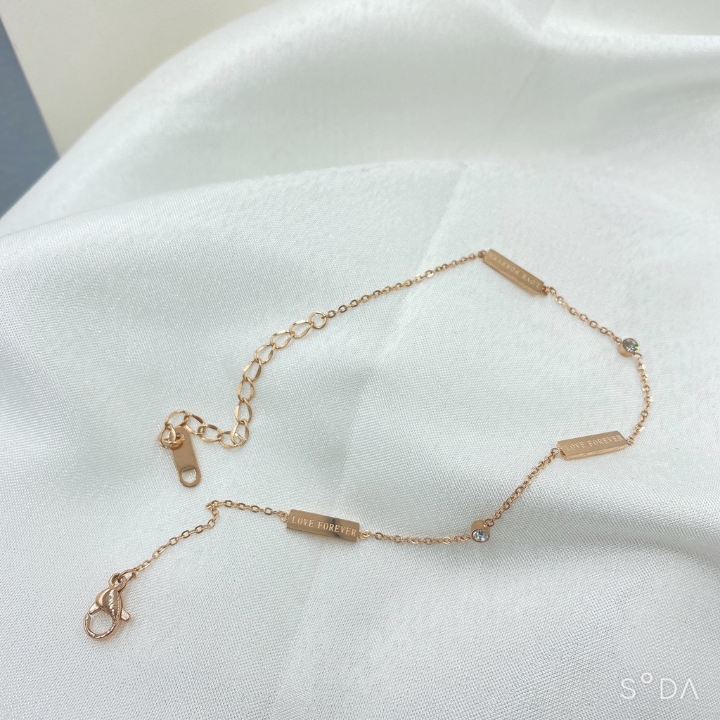 [FreeShip] Lắc chân nữ titan Forever Love đính đá O1-201a - CAM KẾT KHÔNG BAY MÀU