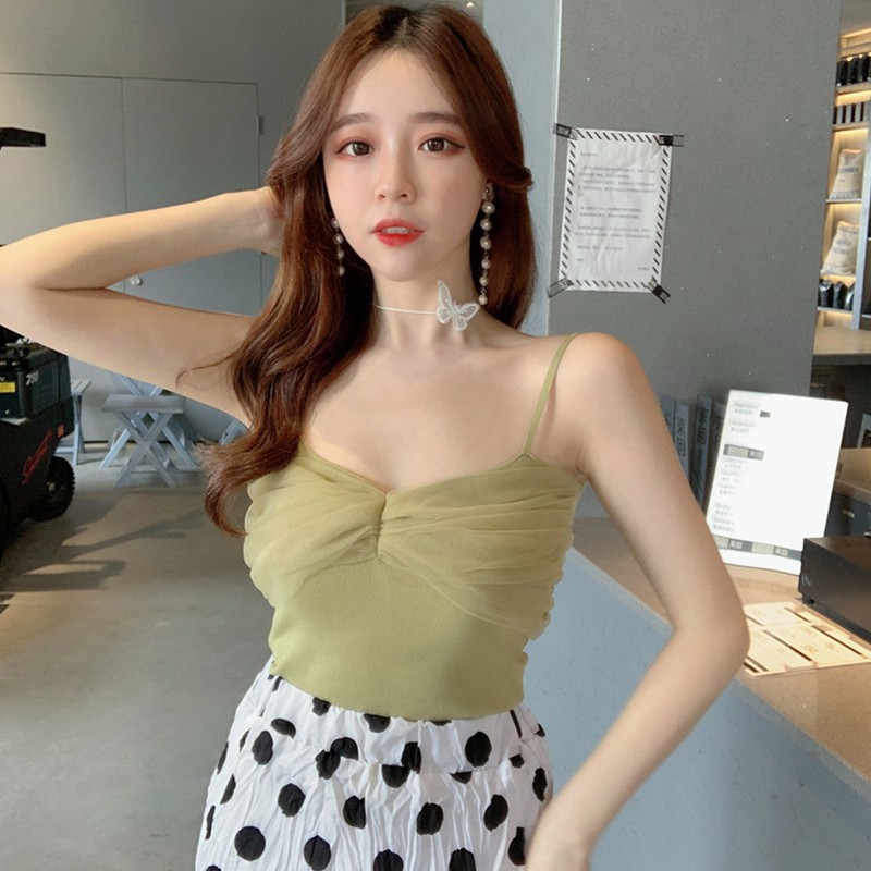 Áo nữ không tay cổ chữ V dạng lưới thời trang quyến rũ | BigBuy360 - bigbuy360.vn