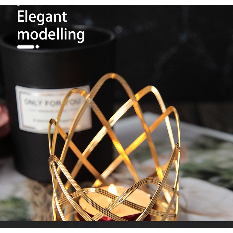 Cốc nến tealight phong cách bắc âu sắt sơn mạ vàng