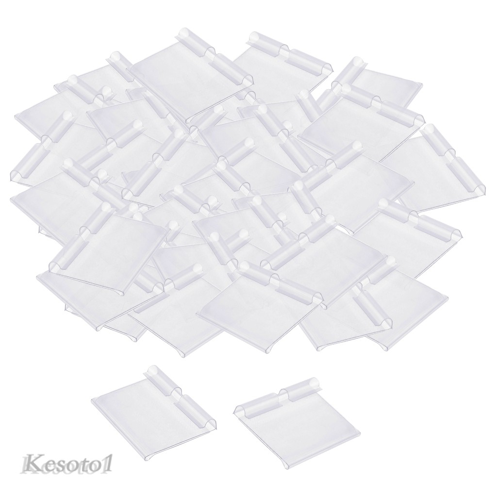 Set 50 Giá Đỡ Thẻ Ghi Giá Tên Bằng Nhựa PVC Trong Suốt Cho Cửa Hàng / Nhà Kho / Siêu Thị