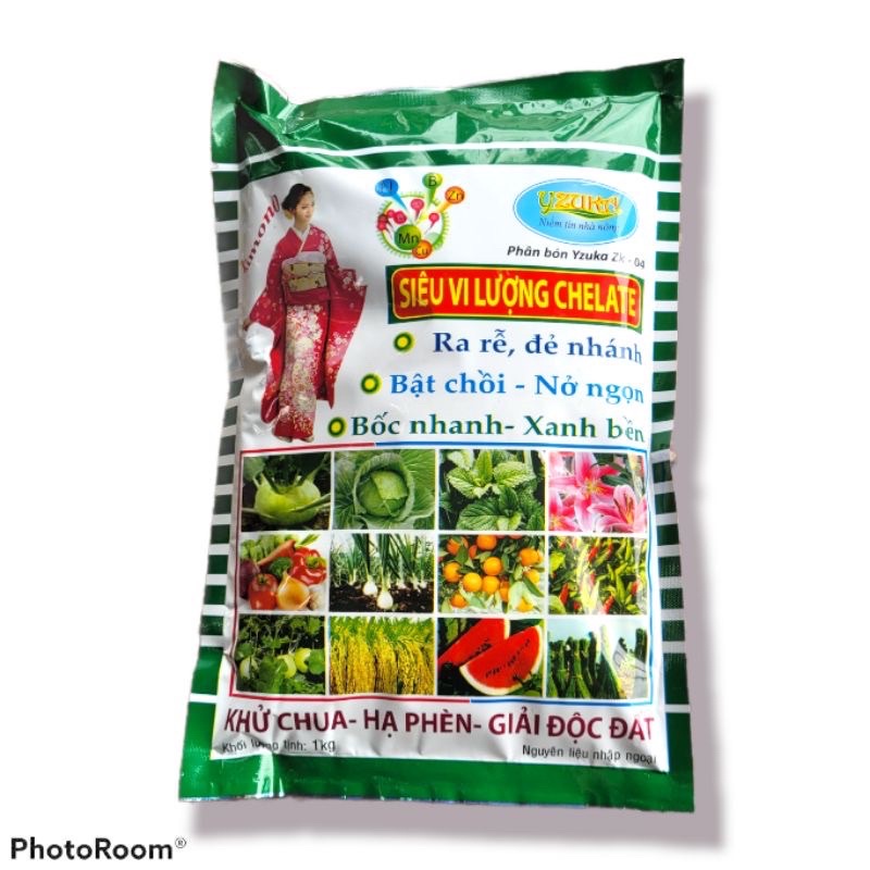 Gói 1kg phân bón vi lượng Yzuka Nhật Bản cung cấp trung vi lượng cho mọi loại cây trồng