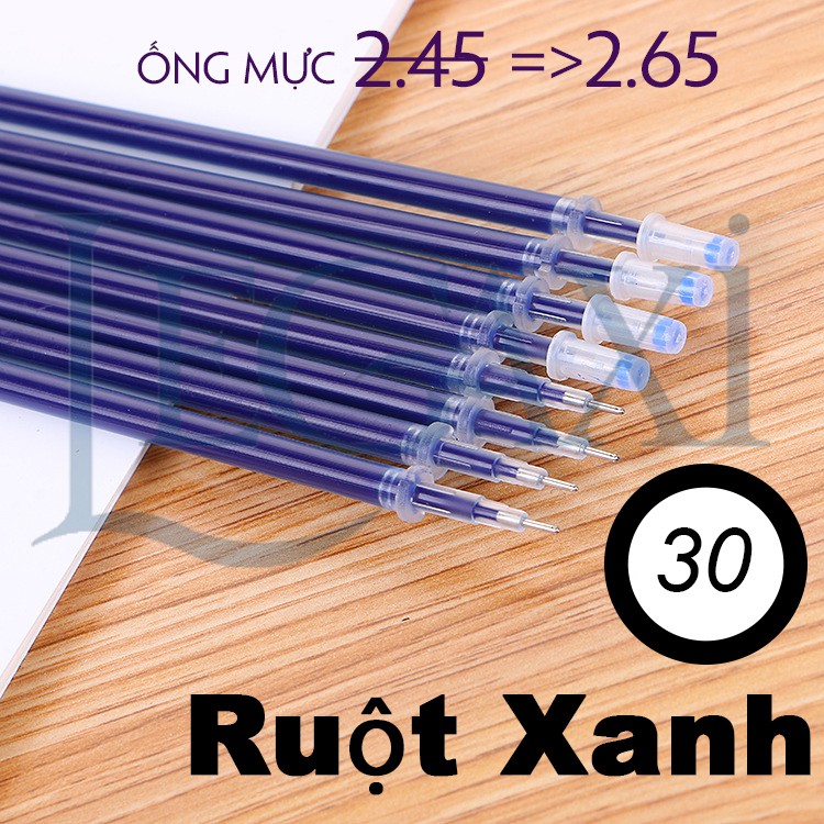 30 Ruột Bút Mực Gel Tiện Lợi Tím Xanh Đỏ Đen Học Sinh Sinh Viên