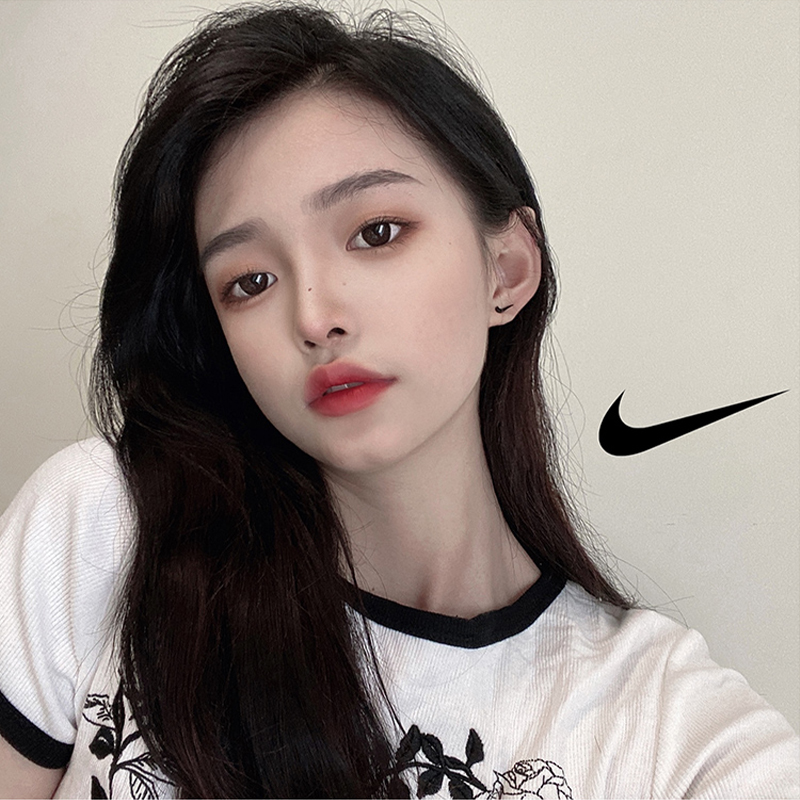 NIKE Hoa Tai Thép Không Gỉ Phong Cách Hàn Quốc Cho Nam Và Nữ