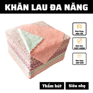 Khăn lau tay nhà bếp khăn lau bếp đa năng hai mặt siêu thấm hút dầu mỡ cực tốt chất liệu sợi bông mềm mại cao cấp