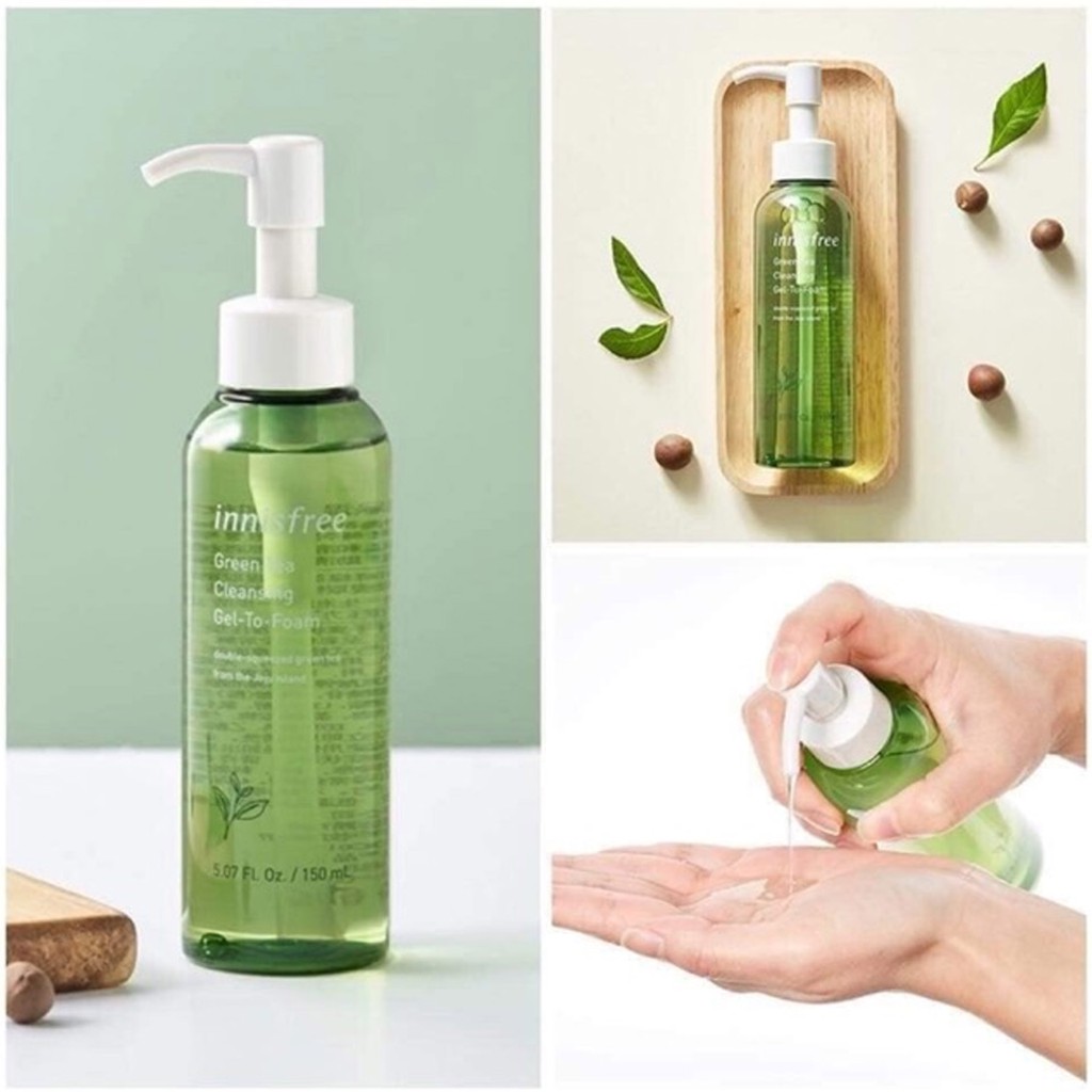 Gel Tẩy Trang Tạo Bọt Innisfree Green Tea Cleansing Gel-To-Foam