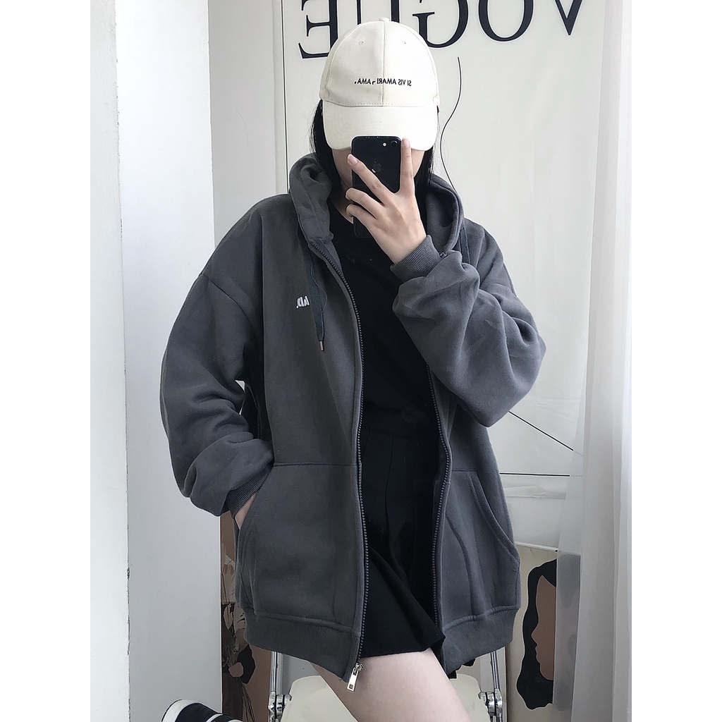 Áo khoác nỉ Hoodie in chữ AD trước ngực nhiều màu ulzzang basic - Made by Fiin | BigBuy360 - bigbuy360.vn