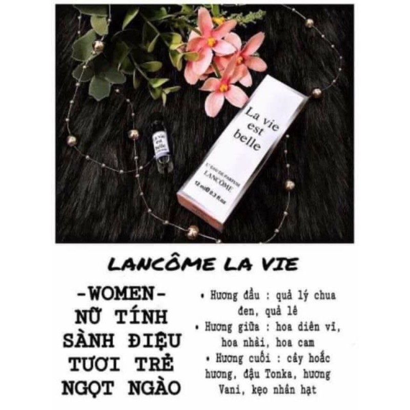 Nước hoa Hparfum Lancome Lavie Est Belle Tinh dầu thơm dạng lăn mini 12ml
