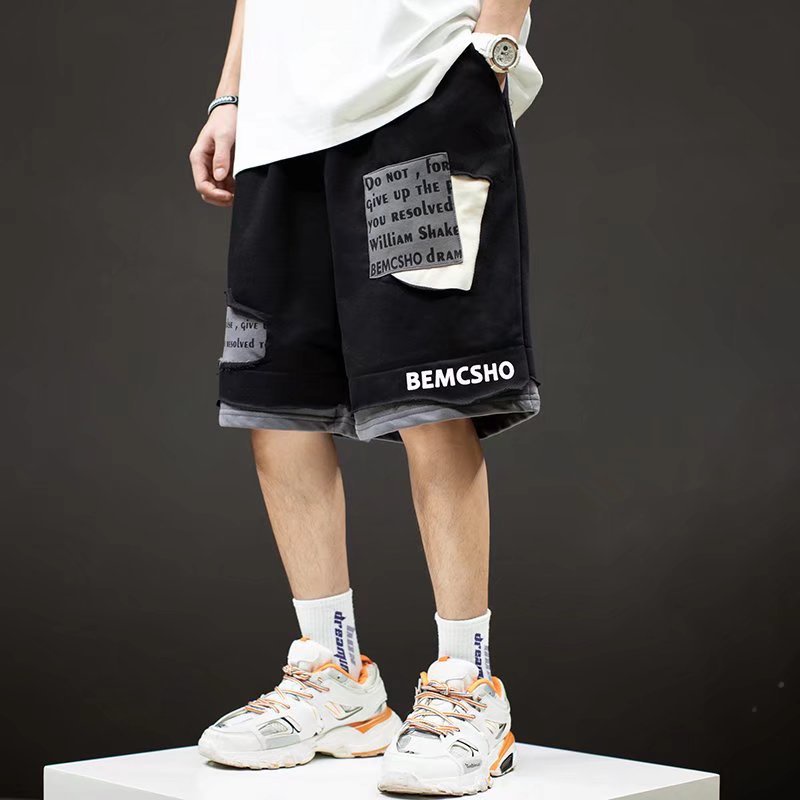 Quần Short Thể Thao Giả Hai Lớp Dáng Rộng Phong Cách Hip Hop Thời Trang Mùa Hè Cho Nam