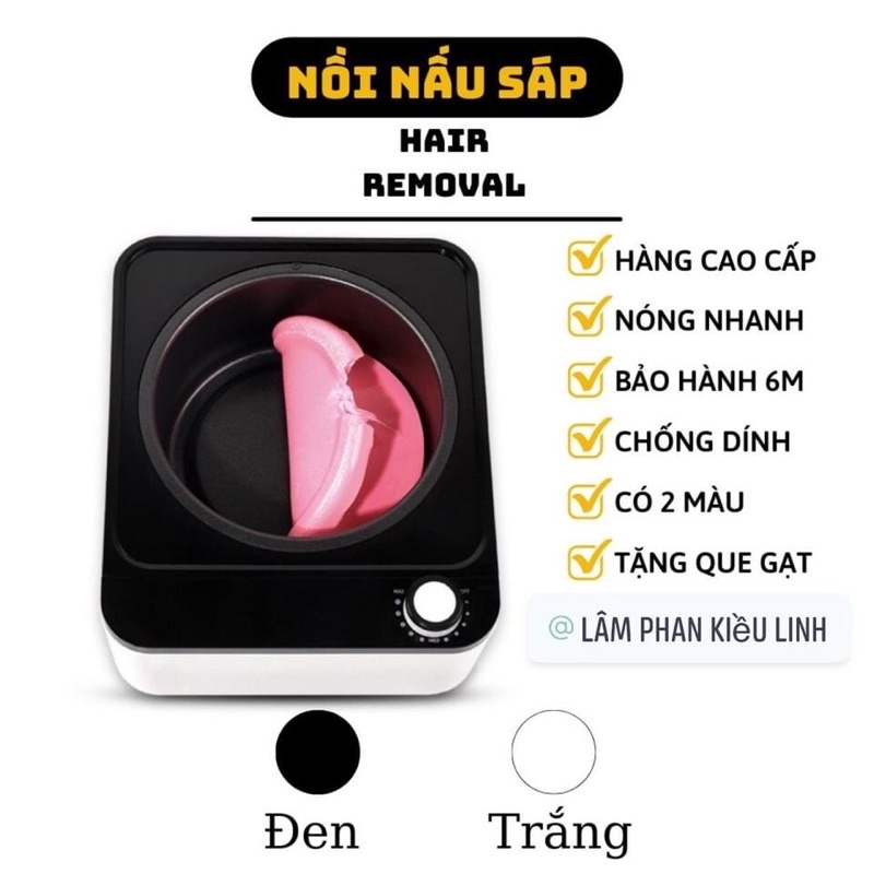 Combo nồi chông dính ceramic sáp và mỡ trăn n’store giúp tẩy sạch lông nách , râu , bikini , tay , chân