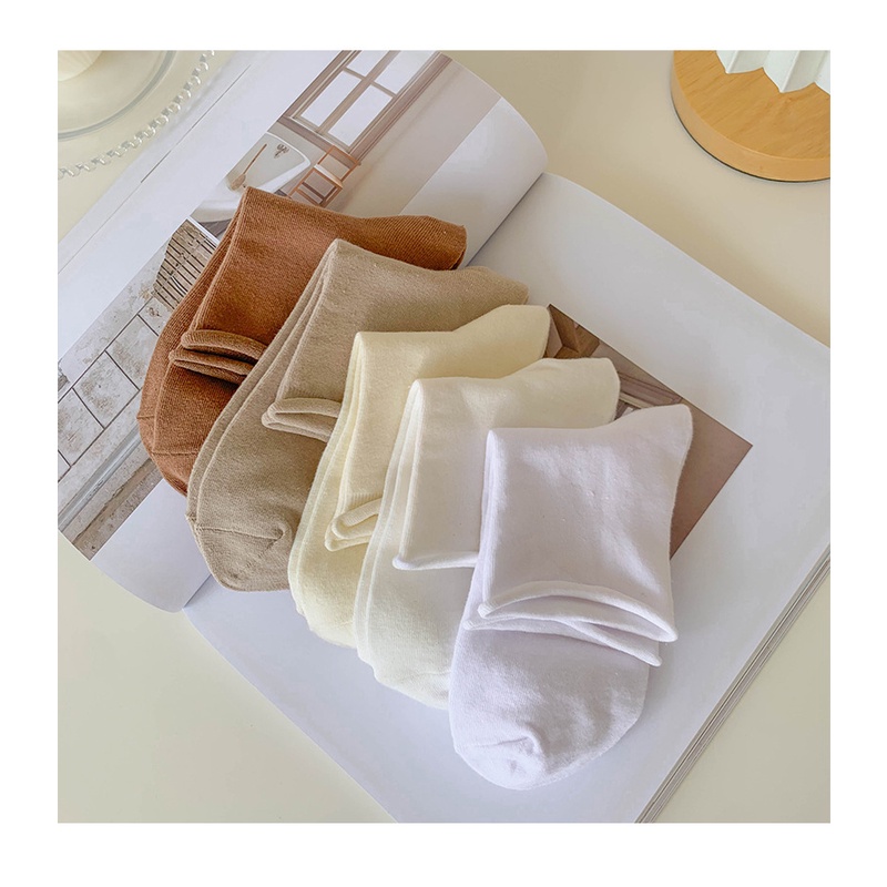 Vớ Cotton Mỏng Cuộn Tròn Màu Sắc Ngọt Ngào Thời Trang Xuân Hè