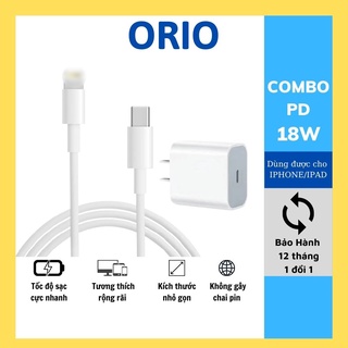 Mua sạc nhanh (Củ PD 18W + Cáp Type-C to Lai ning) cho điện thoại tai nghe Bluetooth pin dự phòng - Orio D18