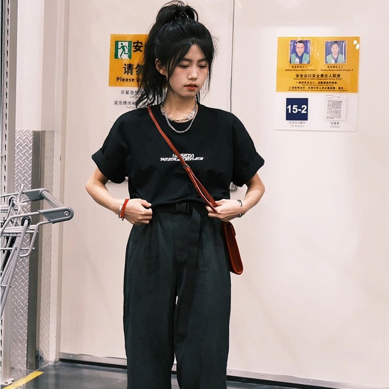 NRVP Áo Thun Cotton Tay Ngắn Cổ Tròn Màu Trơn Thời Trang Dành Cho Nữ