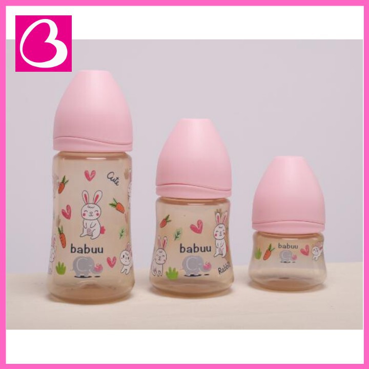 Bình sữa cổ rộng nắp bầu Babuu Baby Nhật Bản cho bé 90ml, 150ml, 240ml