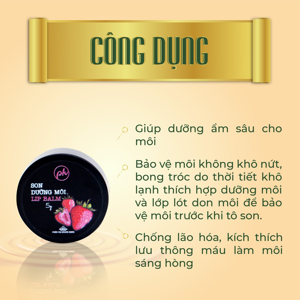 Son dưỡng môi dâu tây (lip balm) Phấn nụ Hoàng Cung giúp dưỡng ẩm sâu và làm sáng môi, môi hồng tự nhiên 5gr | BigBuy360 - bigbuy360.vn