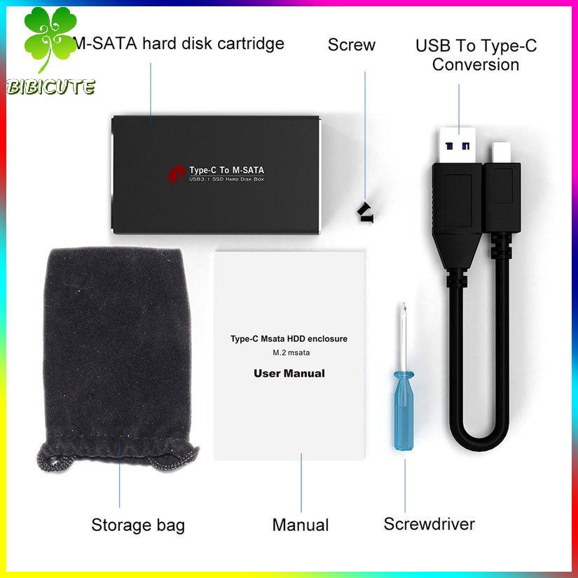Hộp Đựng Ổ Cứng Ngoài Ssd Hdd Chuyển Đổi Type-C Sang Msata Usb 3.1 Ốp | BigBuy360 - bigbuy360.vn