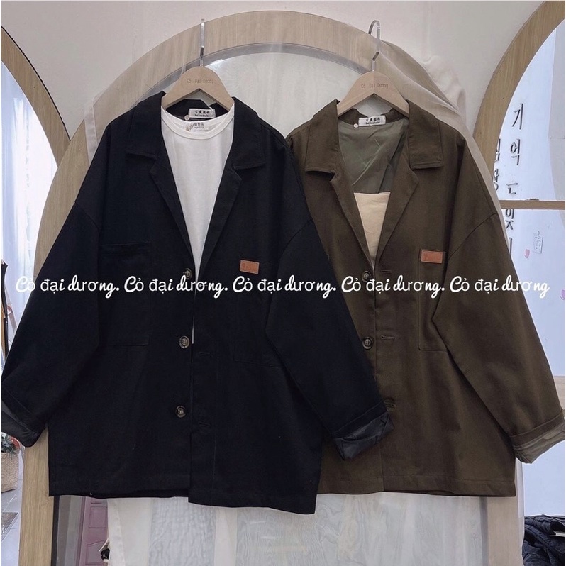 Áo khoác Kaki cổ vest dáng rộng Ulzzang - Lumii