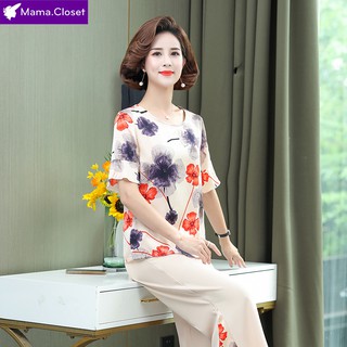 #M606 HOT MẪU MỚI 2021, SET BỘ TRANG PHỤC SANG TRỌNG LỊCH SỰ CHẤT VOAN THOÁNG MÁT CHO NGƯỜI TRUNG NIÊN <3