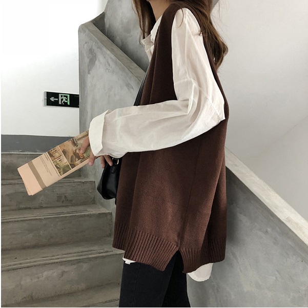 Áo len gile dáng rộng hot trend thu đông 2021 kiểu dáng Hàn Quốc GILE18 | BigBuy360 - bigbuy360.vn