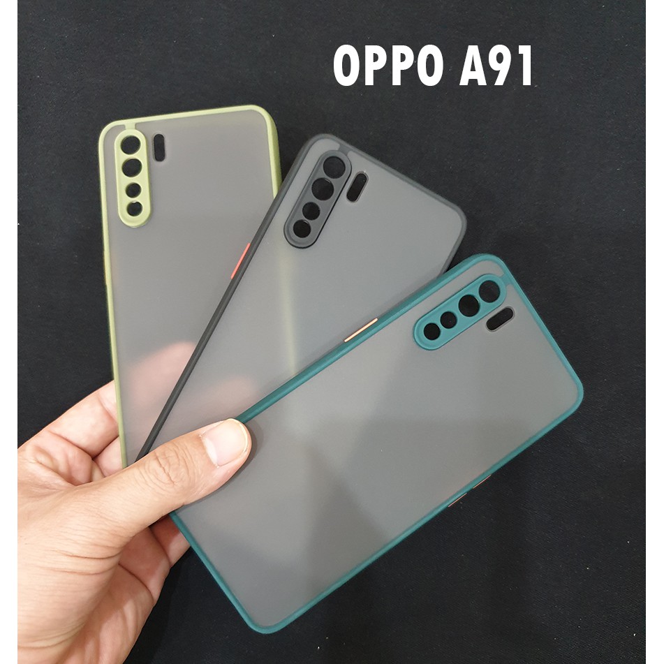 Ốp nhám viền cao su bảo vệ camera Oppo A91