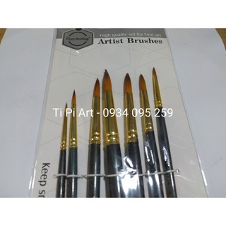 Bộ cọ đầu tròn Keep Smiling 6133R (bộ 7 cây) thân đen