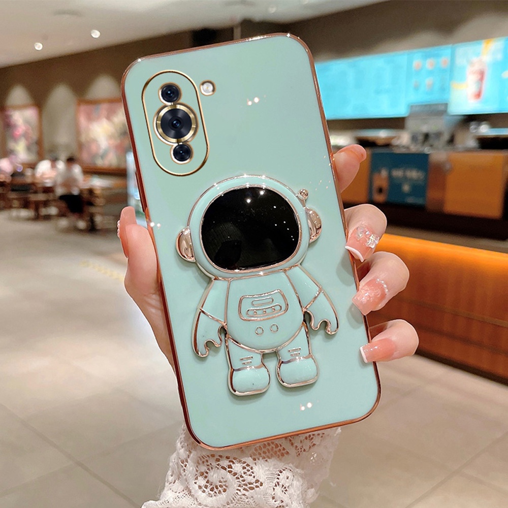 Ốp Điện Thoại Silicon Dẻo Họa Tiết Phi Hành Gia Kèm Giá Đỡ Cho Huawei Nova 3 3i 4 5T 7i 8i 9 se