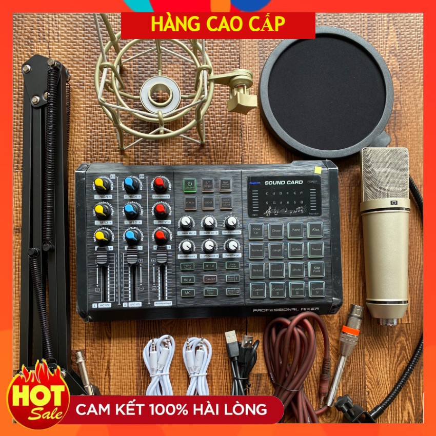 Combo Mic Thu Âm Livestream AQTA U87 Và Suond Card S8 Bản 2020 Cao Cấp Hát Cực Hay . Bảo Hành 12 Tháng