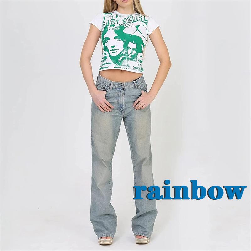 Áo croptop cổ tròn ngắn tay in chữ nhiều màu sắc cho nữ