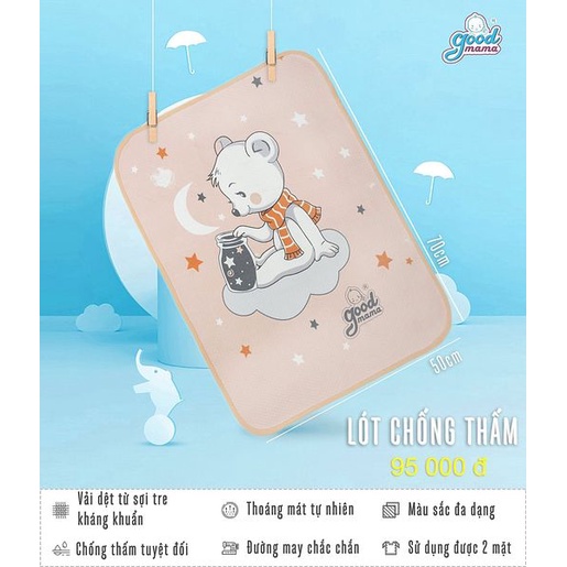 Tấm lót chống thấm cho bé tốt nhất mẹ nên lựa chọn chiếu lót trẻ sơ sinh goodmama dùng được hai mặt