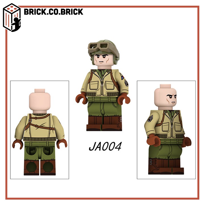 Lính Mỹ Mô Hình Đồ Chơi Lắp Ráp Lính Quân Đội Thế Chiến MinifigureS American Soldier World War JA003 JA004 JA008