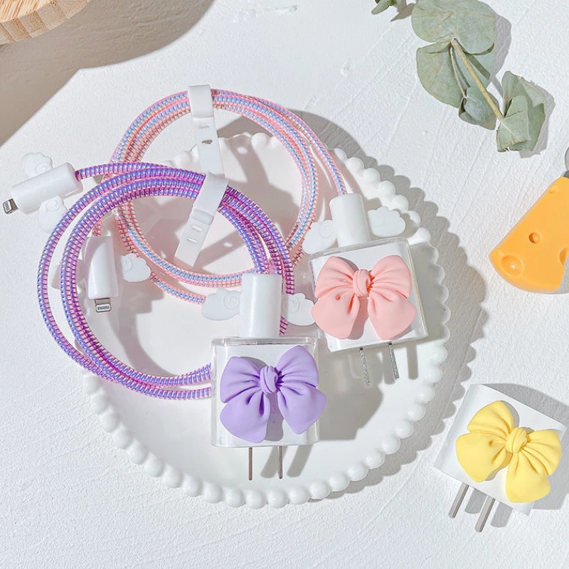 Phụ Kiện Bảo Vệ Dây Cáp Sạc Bằng Tpu Họa Tiết Hoạt Hình Kawaii Dễ Thương Cho Apple 20w / 18w / 5w