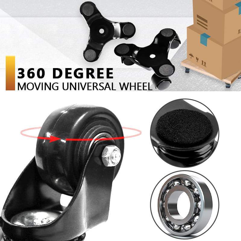 Mới Ròng Rọc Di Chuyển Đồ Nội Thất Bằng Kim Loại 4 Bánh Lăn Xoay 360 Độ