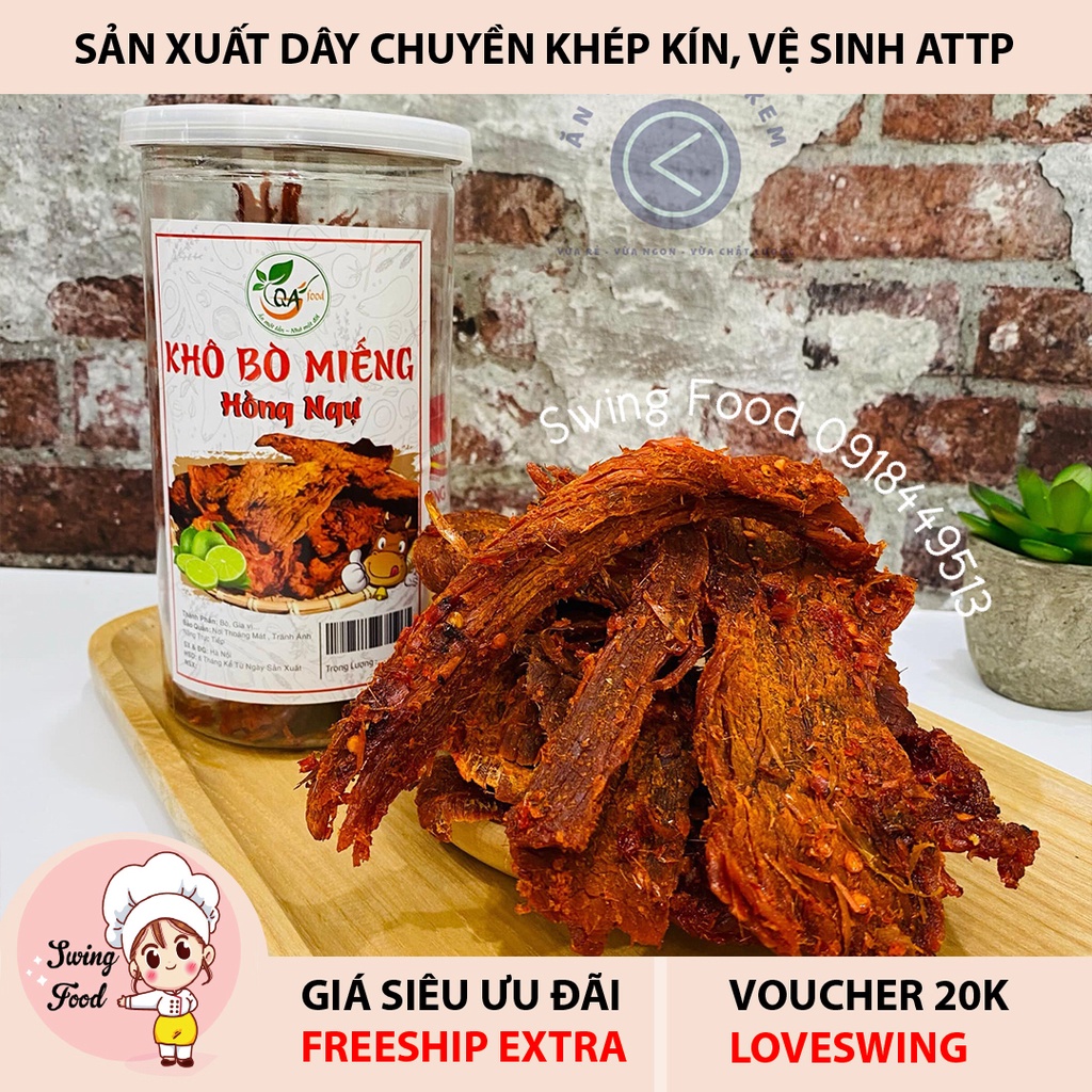 Khô Bò Miếng Hũ 250g 💖 FREESHIP 💖 Bò khô miếng cay giòn đặc sản Hồng Ngự loại 1 tảng dày, đậm vị siêu ngon | BigBuy360 - bigbuy360.vn