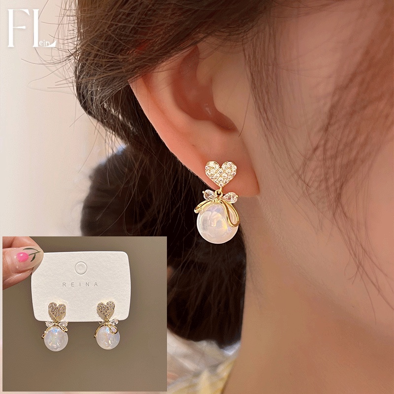 Bông Tai Mạ Bạc 925 Đính Ngọc Trai Nhân Tạo Phong Cách Hàn Quốc Thời Trang Mùa Hè Mới