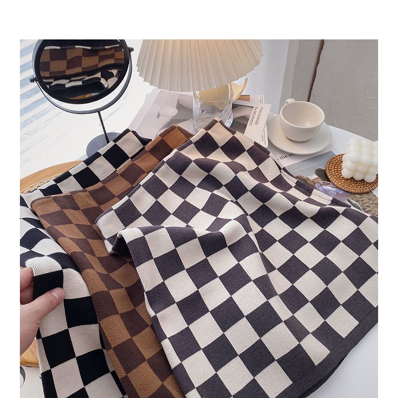 Chân Váy Dệt Kim Kẻ Sọc Kiểu Retro Thời Trang Mùa Thu Cho Nữ