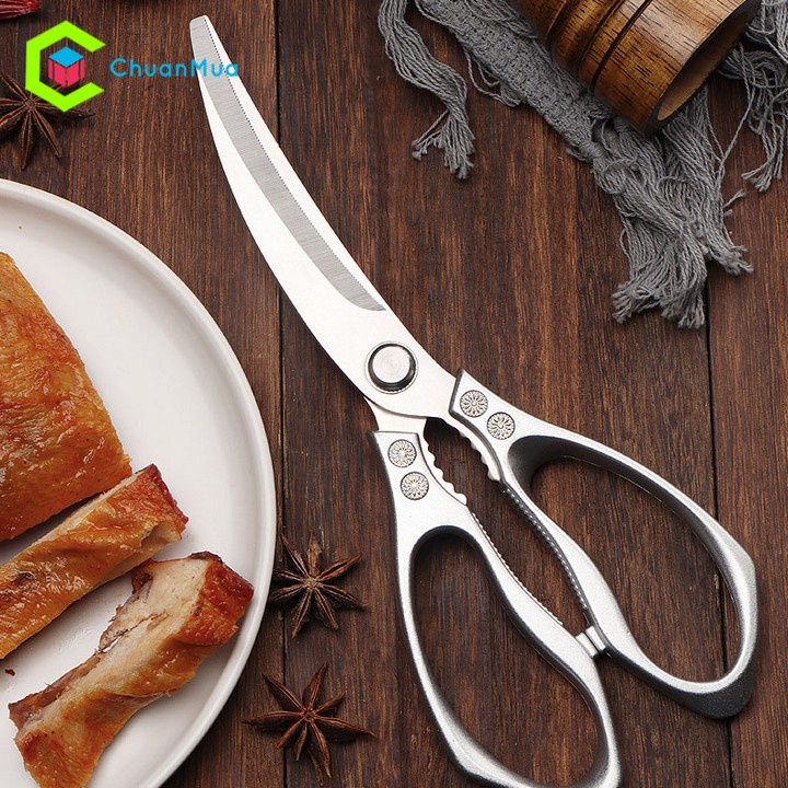 Kéo Cắt Gà Thực Phẩm Đa Năng Thiết Kế Mũi Cong
