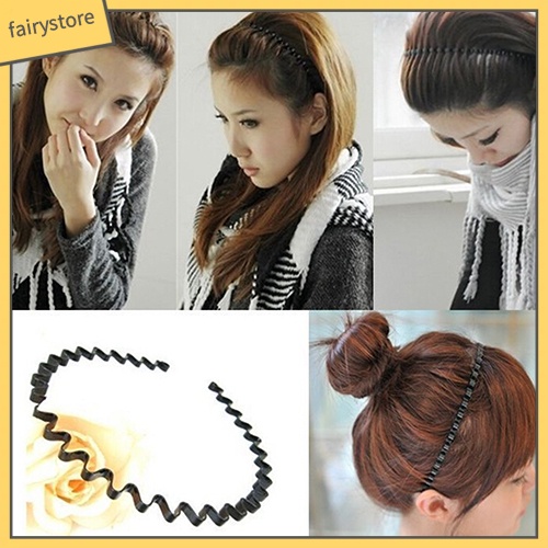 Băng Đô Cài Tóc Đen Gợn Sóng Thời Trang Cho Nam Nữ