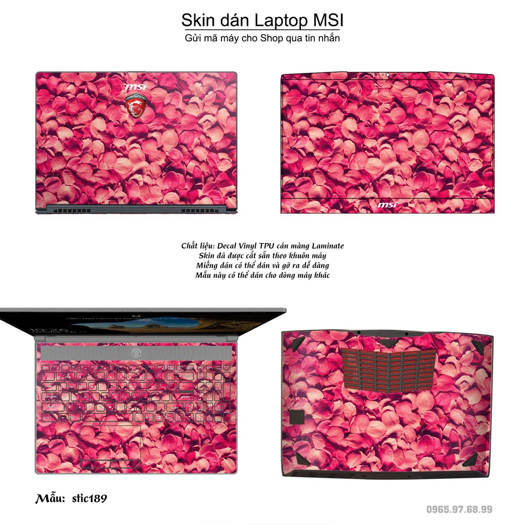 Skin dán Laptop MSI in hình Hoa văn sticker _nhiều mẫu 31 (inbox mã máy cho Shop)
