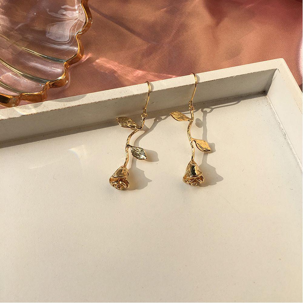 Khuyên Tai Kim Loại Dạng Vòng Lủng Lẳng Đơn Giản Thời Trang Cá Tính Cho Nữ