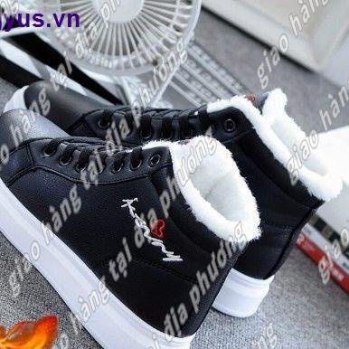Xịn ♠Giày thể thao cổ cao lót lông ấm áp phong cách thời trang mùa đông dành cho nữ