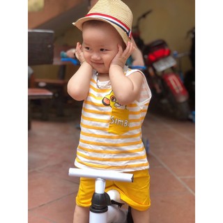 set 2 bộ ba lỗ cute hạt me cho bé