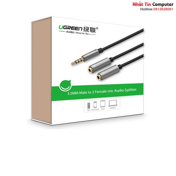 Cáp chia Audio 3.5mm ra 2 đầu 3.5mm Loa và Mic Ugreen 30619  - Phân Phối Chính Hãng
