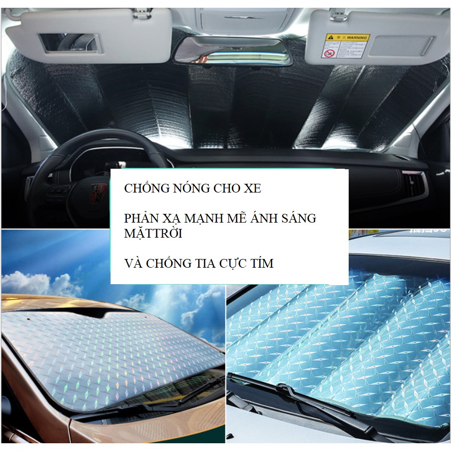 Tấm che nắng ô tô kính lái TCN01, Tấm chắn nắng ô tô 5 lớp tráng bạc phản quang chống nóng tia UV