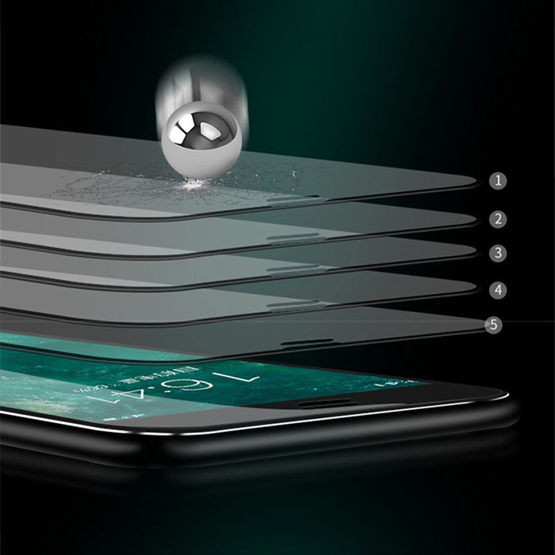7D Cạnh hợp kim nhôm Toàn màn hình Kính cường lực Phim bảo vệ Dành cho iphoneXS MAX 8 7 6Plus XR 11Pro MAX