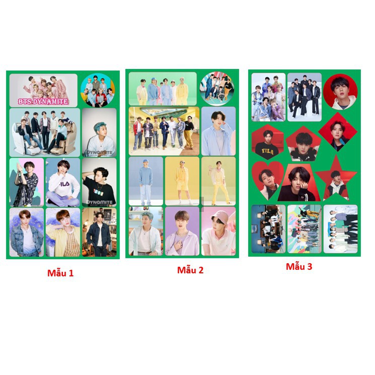 Sticker Dán BTS Mẫu 2020 (Cắt Sẵn) - 1 Set Gồm 12 Ảnh