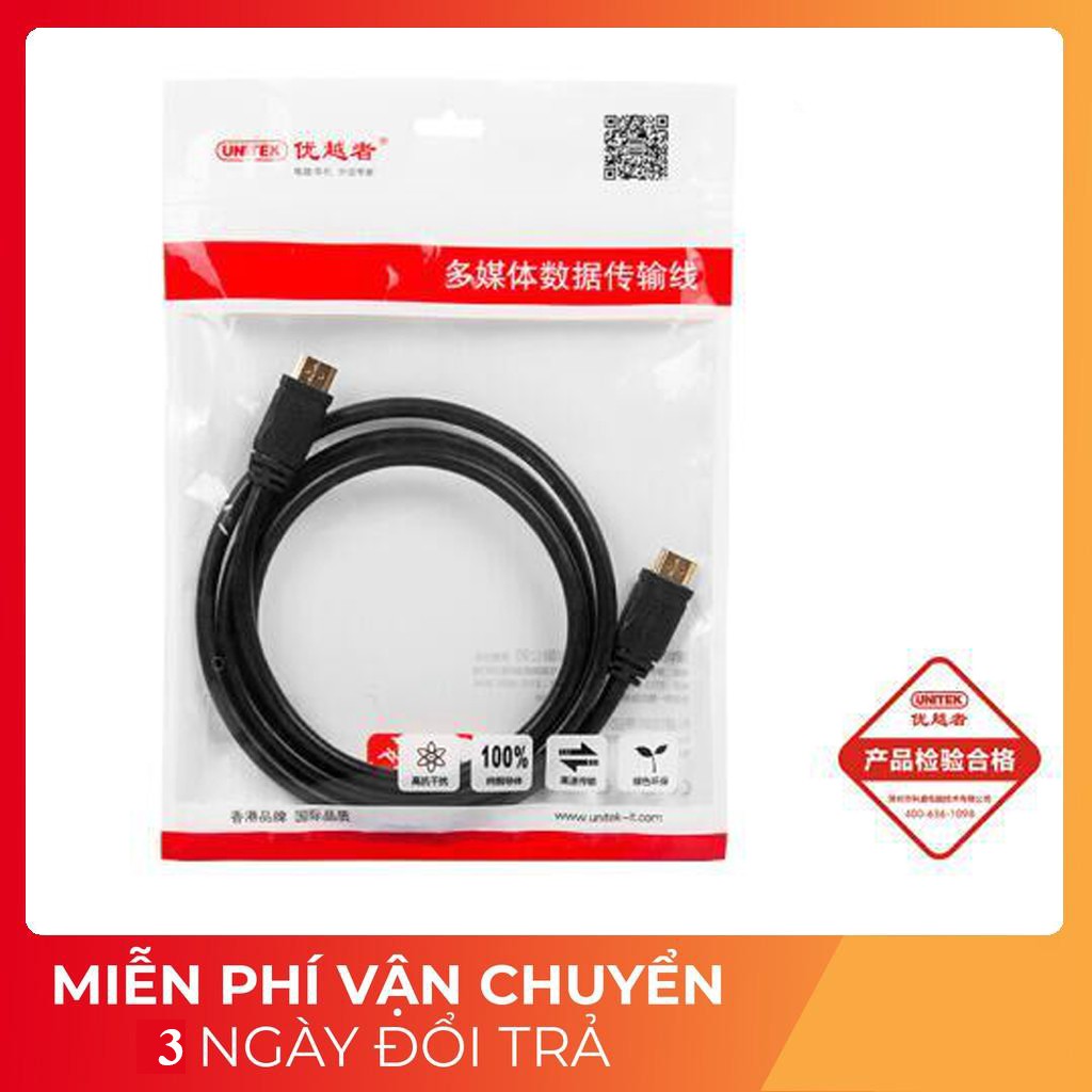 Cáp HDMI Unitek 1.5M/3M kết nối chuẩn HDMI độ phân giải 4K